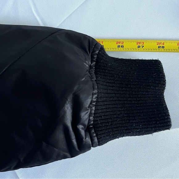 Avant Premier Homme Men’s Puffer Bomber Jacket Removable Hood Black Large - Picture 11 of 11